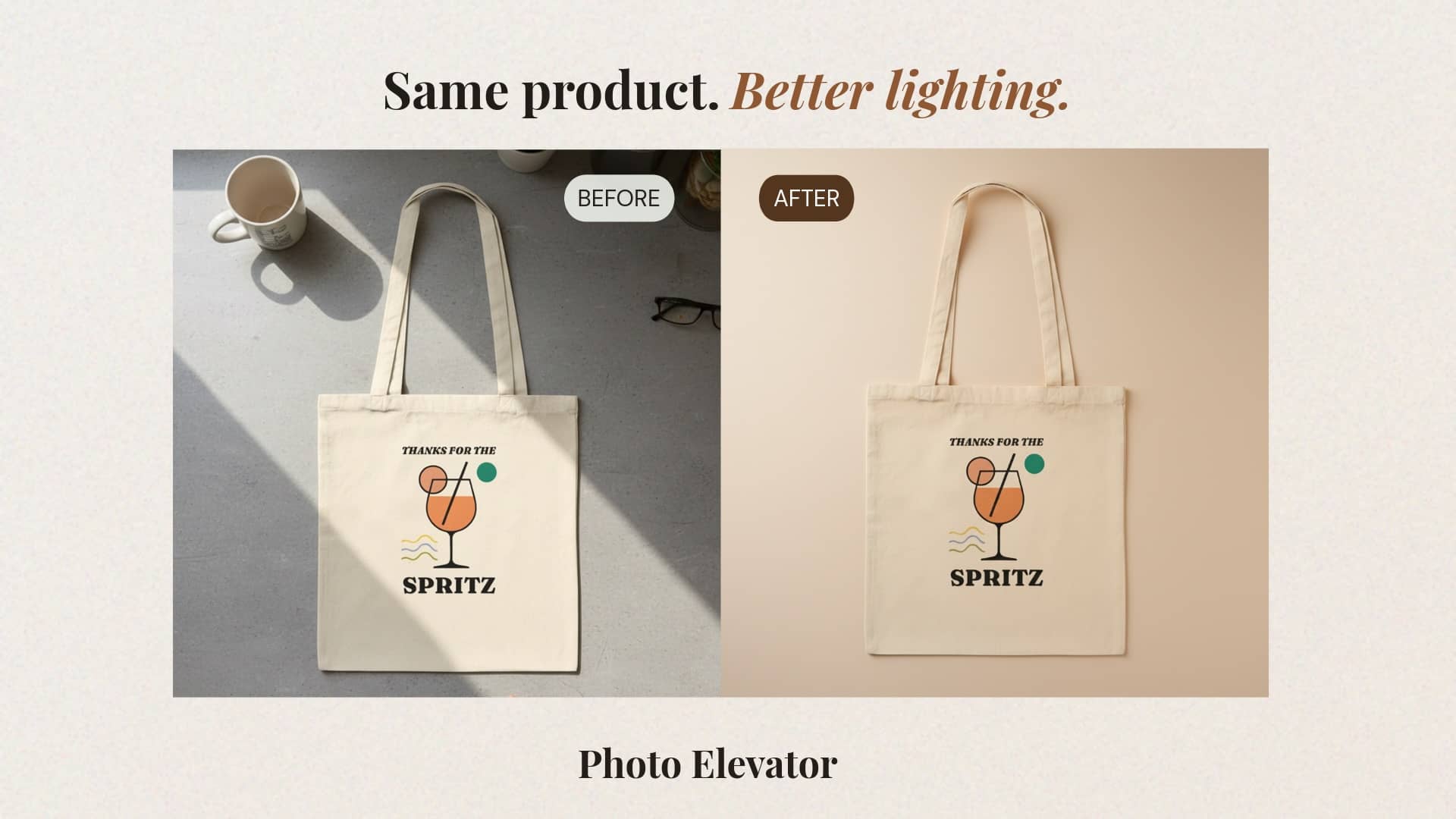 Even if the lighting isn't right. Photo Elevator can detect that.