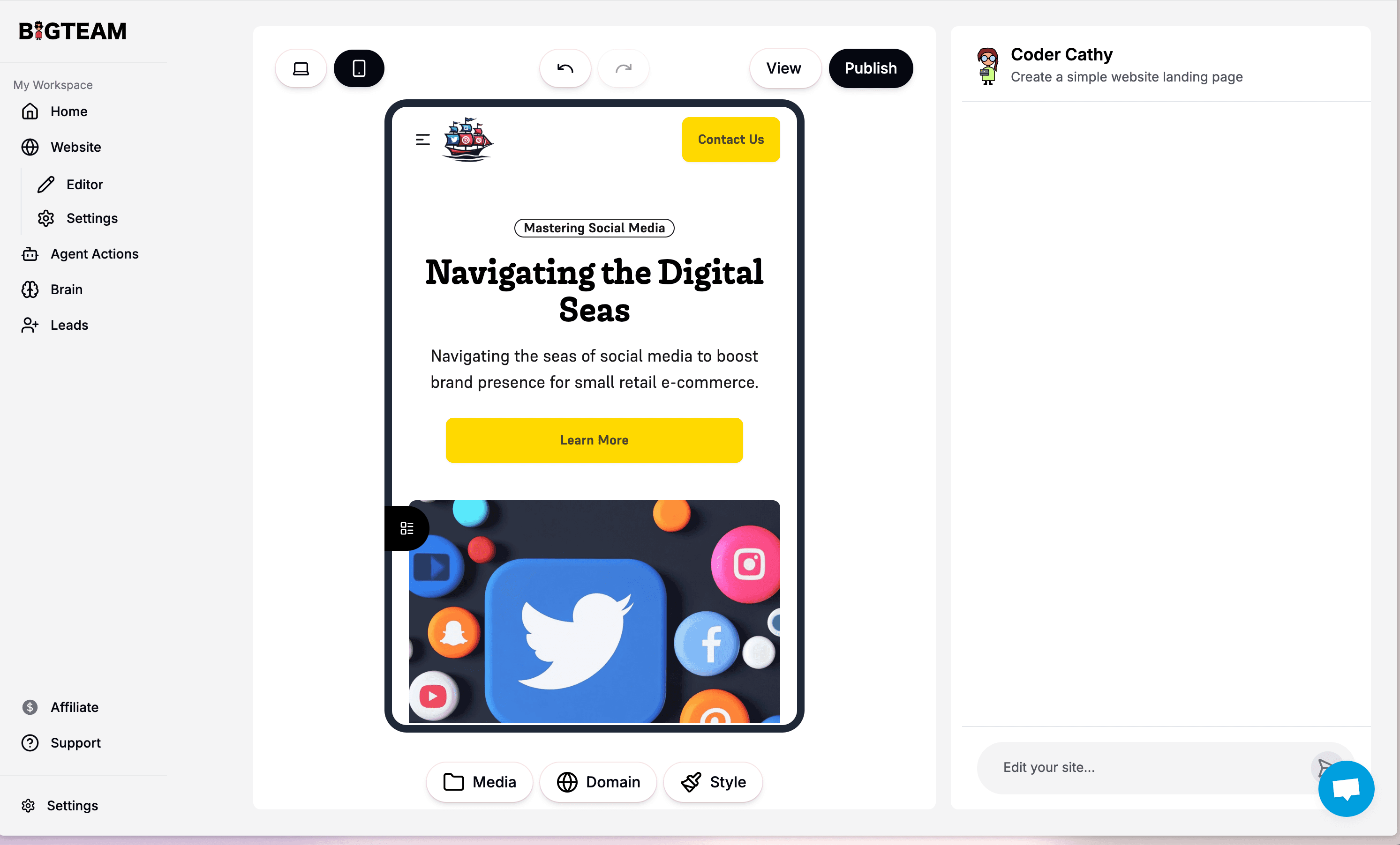 Landing Page Builder - Mobile View
