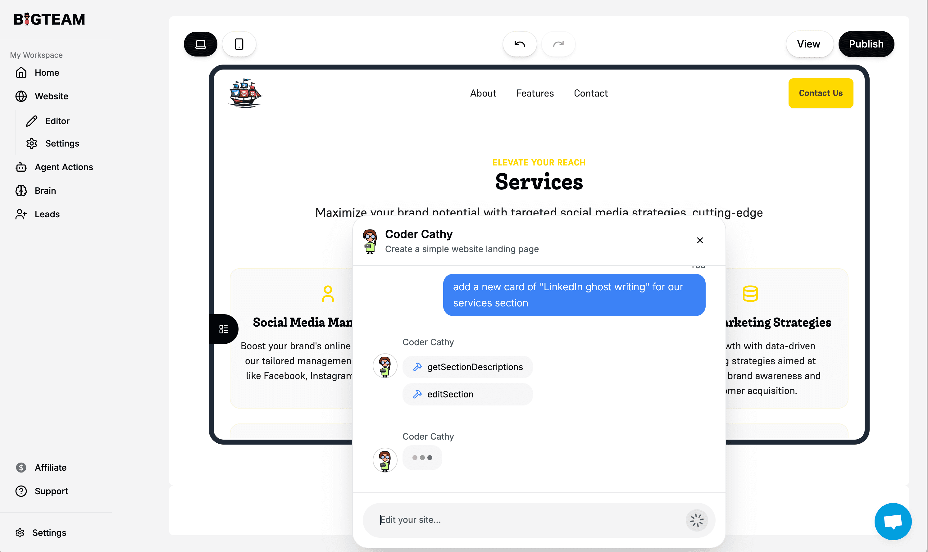 Landing Page Builder - Add Section