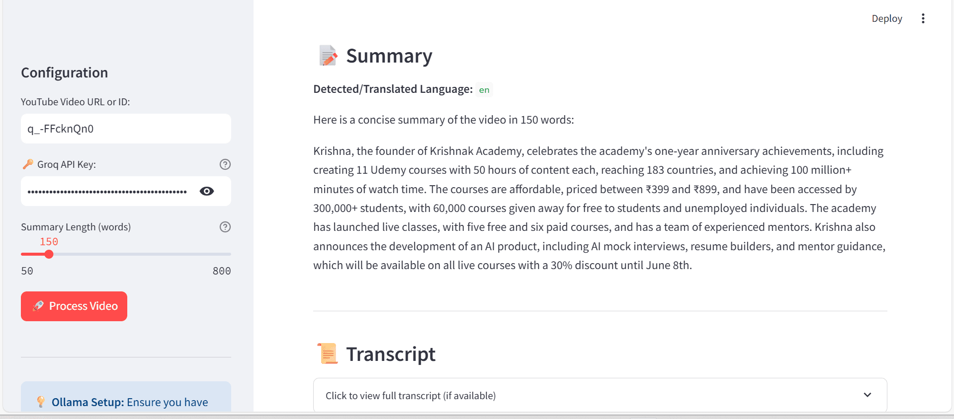 Transcript Generator