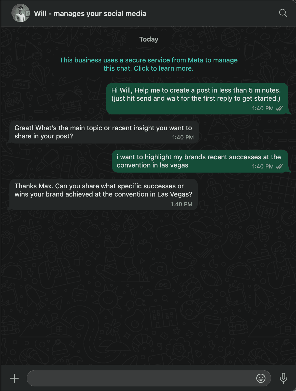 Ties in directly to WhatsApp!