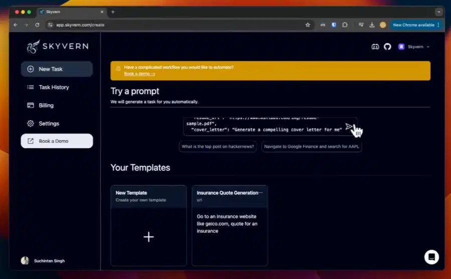 Demo screen 1
