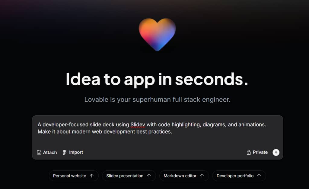 Demo screen 1