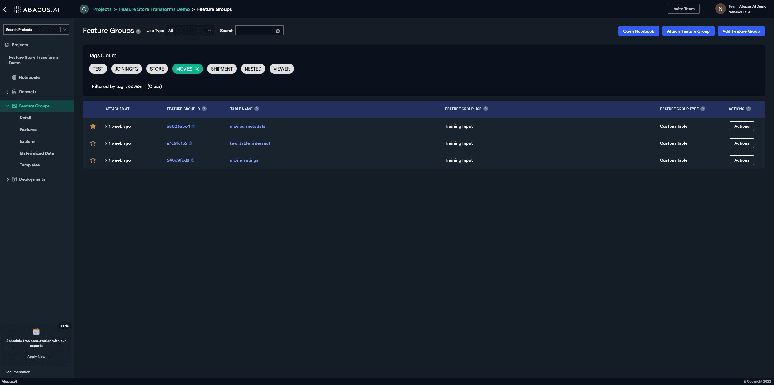 Demo screen 2